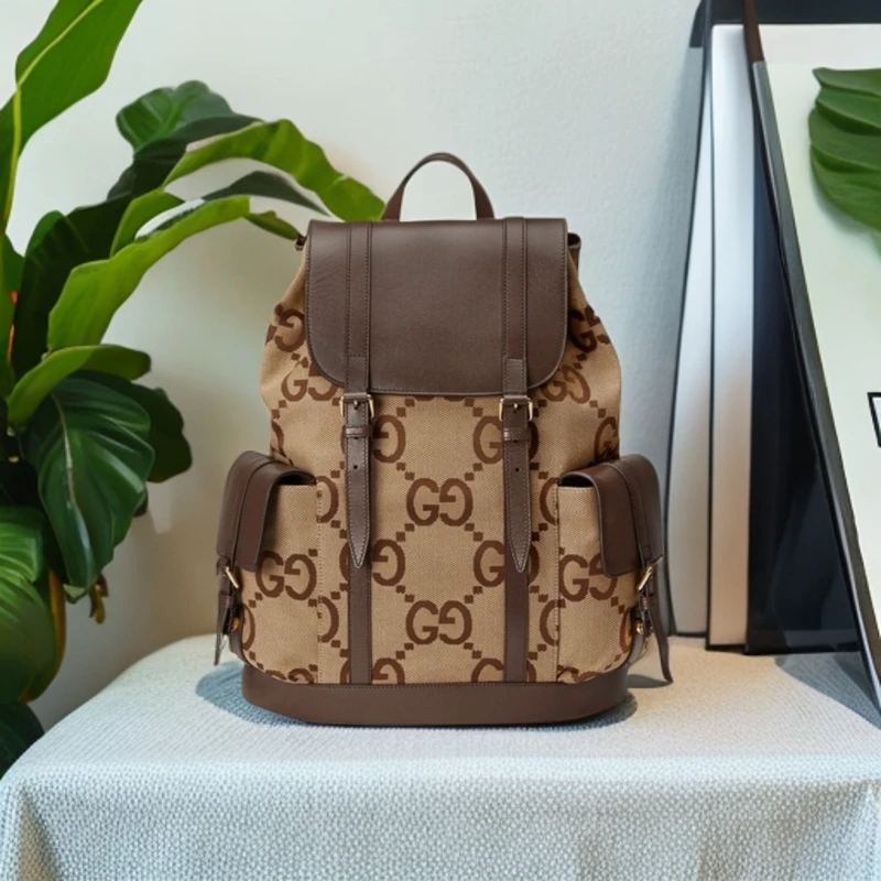 全新未使用 GUCCI/古驰 双G大老花双肩包/JIMI