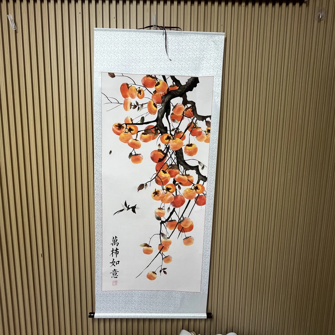 四尺《白霜事事如意图》-竖幅玄关客庭花鸟画