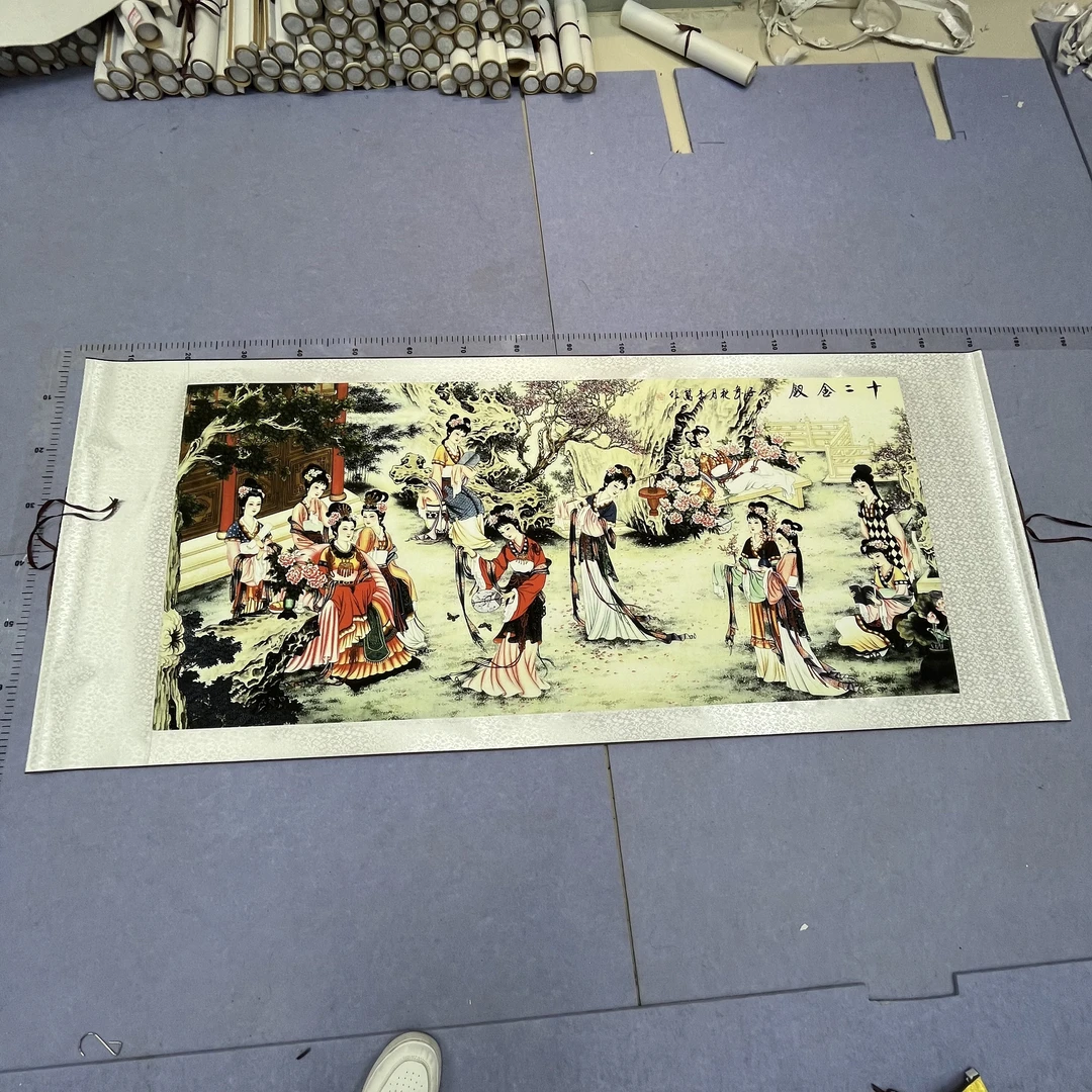 《金陵十二金钗横图》-竖幅玄关客庭花鸟画