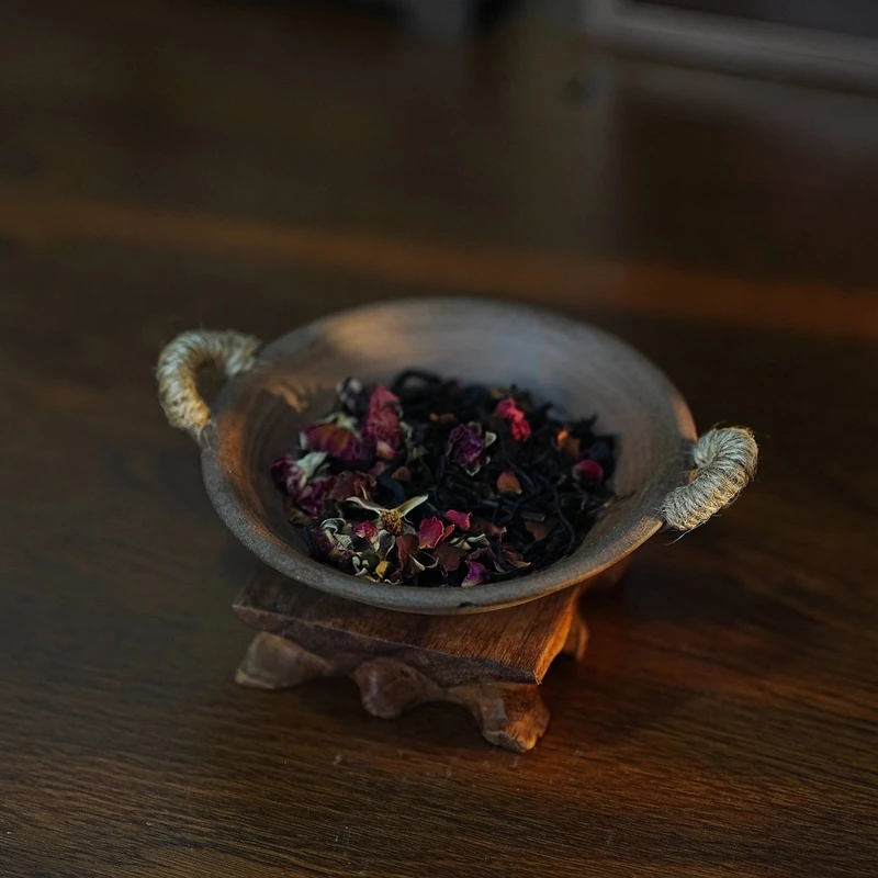 老岩泥圆灶烤茶炉烤茶碟围炉煮茶器粗陶炒茶烤茶碟