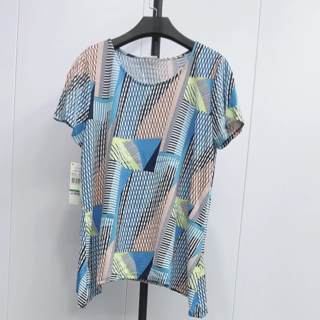 大码女装（886）时尚休闲宽松圆领百搭透气女士