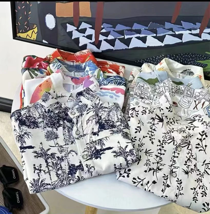 国风潮男女童花衬衫夏日度假风多色儿童凉快薄款（渐变丁达尔风）