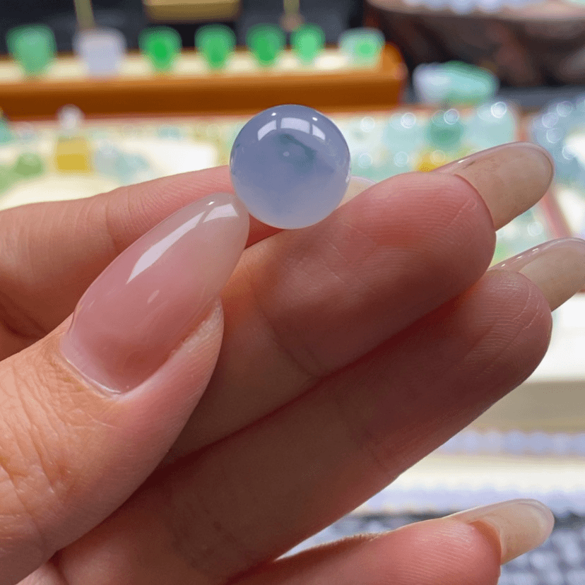 【闪购商品】翡翠颈饰未镶嵌翡翠冰紫飘花珠卡12.5m