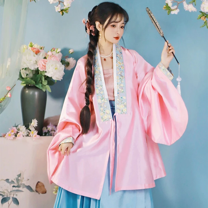 宴平汉服 【金罂】春夏款暗花纱明制琵琶袖对穿交短衫