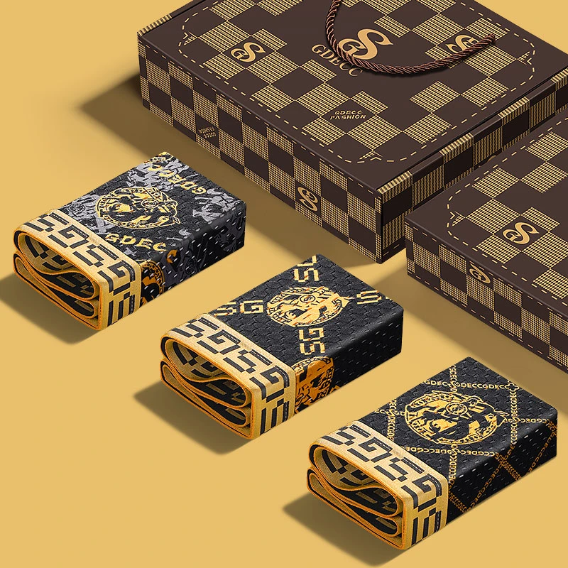 轻奢礼盒男士短裤男生潮流冰丝网孔透气四角短裤大码宽松夏季薄款