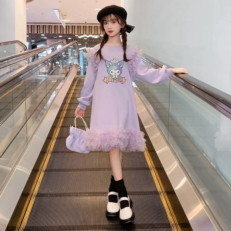 女童连衣裙秋装2023新款洋气儿童韩版中大童长袖公主裙库洛米裙子