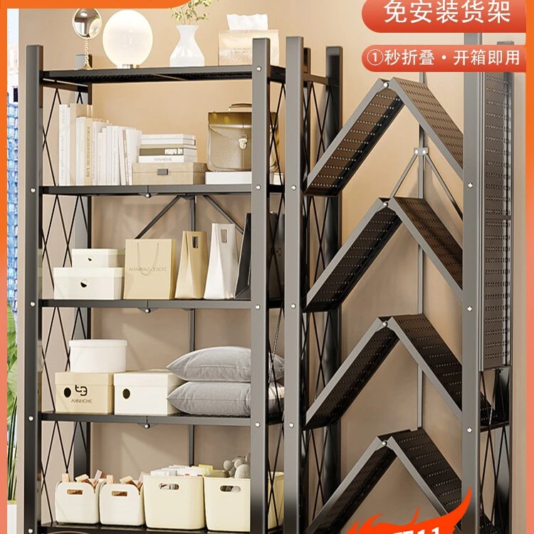 佳帮手折叠货架置物架多层家用仓库展示架储物架快递落地移动铁架