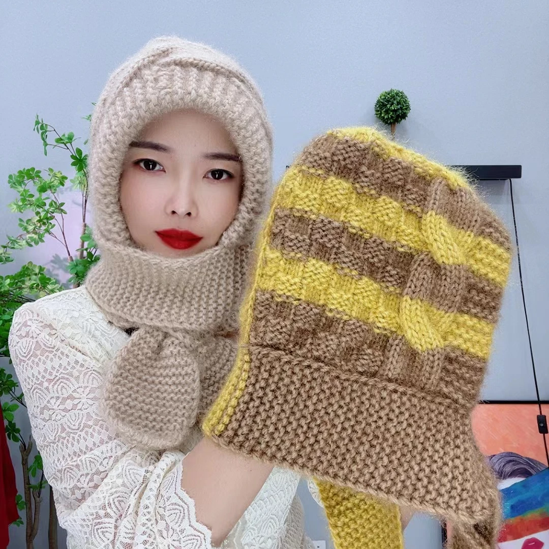 2024新款手工编制毛线帽麻花款松鼠绒冬季保暖百搭高档加厚女士