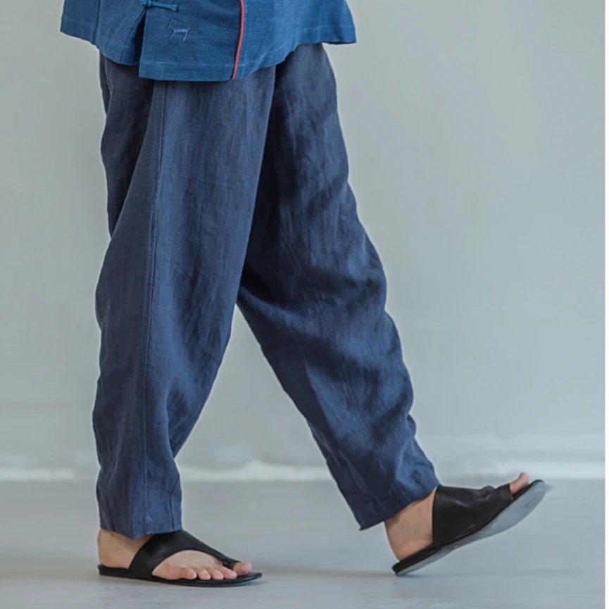 【OYOO】小羊标亚麻裤