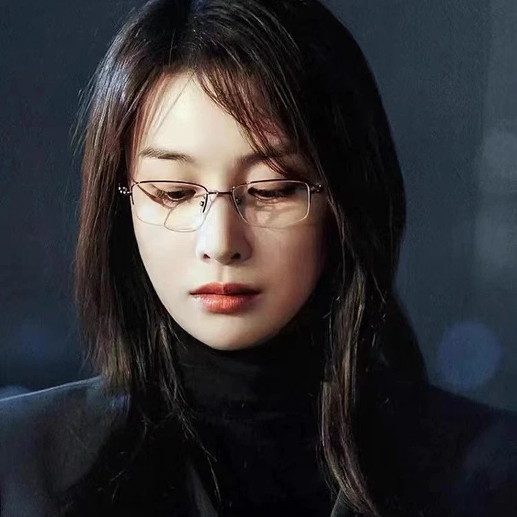 高启兰同款眼镜女高级感御姐风斯文金丝半框近视眼镜框男款显脸小