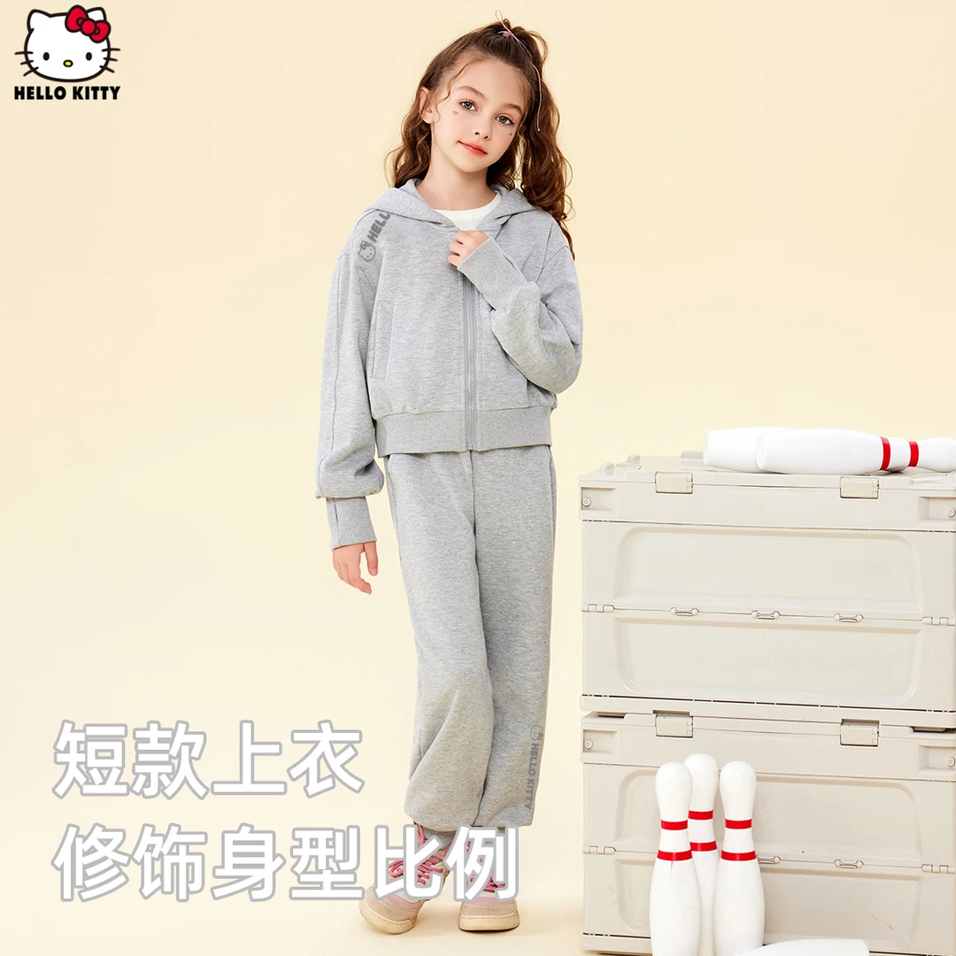 HELLO KITTY/凯蒂猫儿童春秋新款女童套装中大童运动休闲两件套潮
