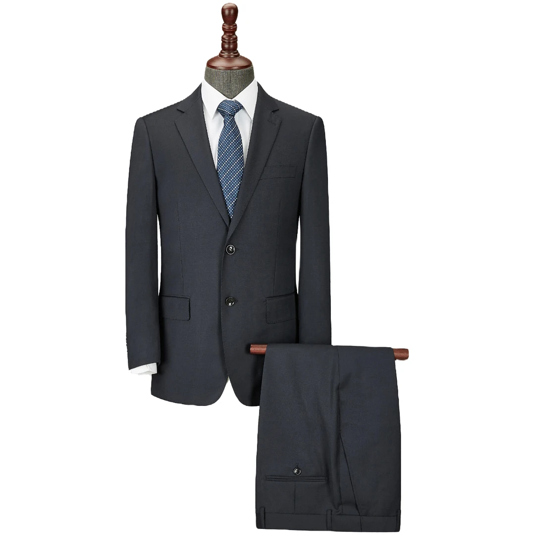 ZHILUYANG/指路羊70%羊毛藏青色男士商务绅士西服7016修身西装