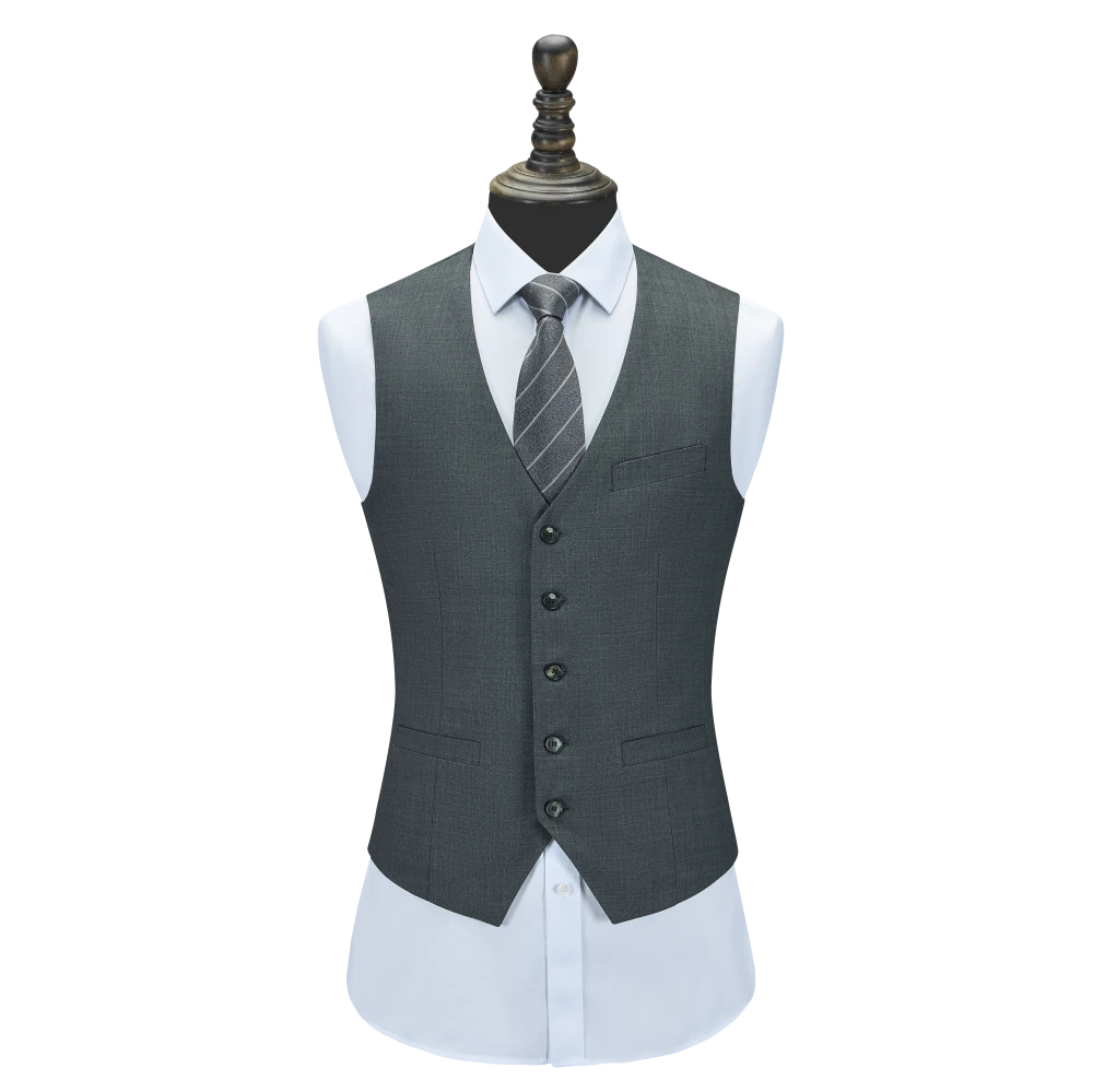 HM8全羊毛西服灰色马甲