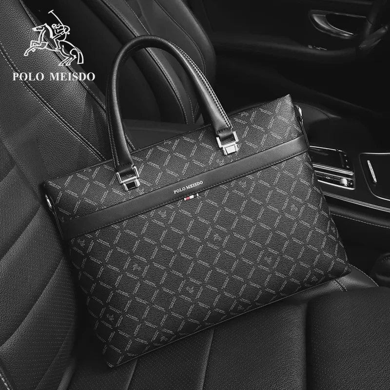 保罗美思得正品单肩斜挎包男大容量潮流手提公文包轻奢高档电脑包