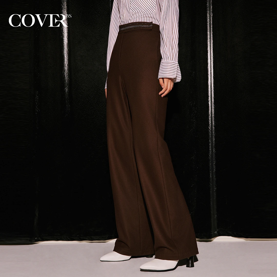 COVER冬季缎面内衬美拉德西裤