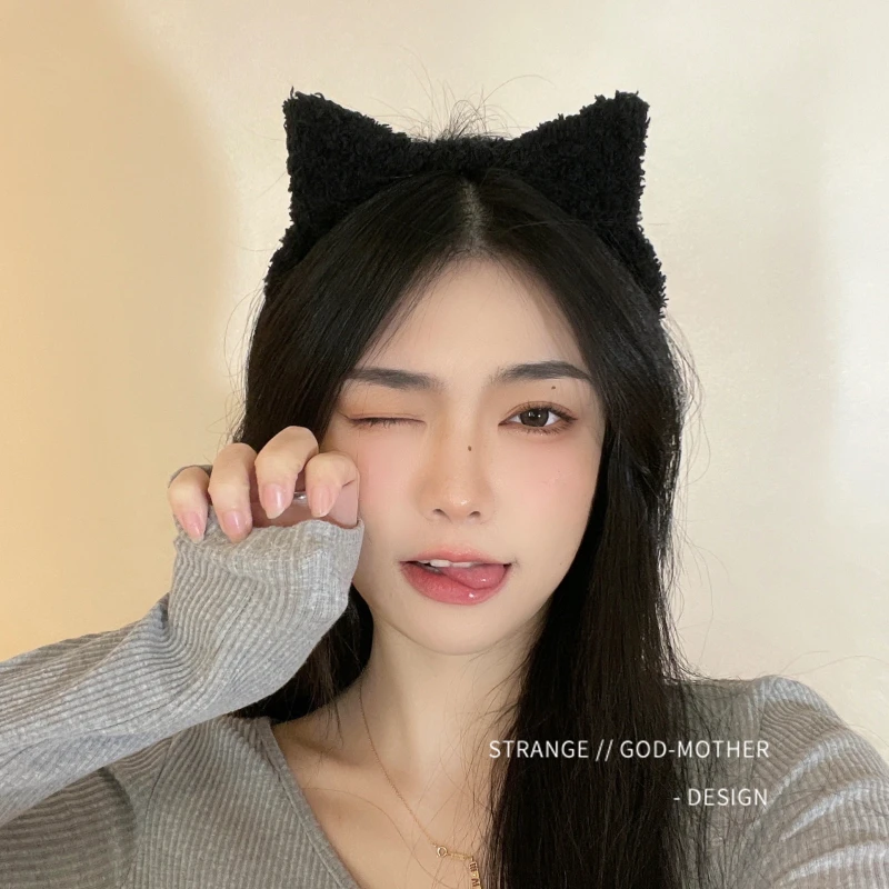 韩版猫耳朵网红发箍可爱少女甜美头箍压发防滑洗脸面膜束发卡头饰