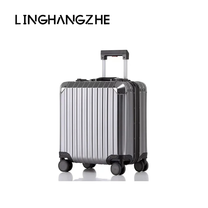 领航者18寸小型登机行李箱白色高档时尚商务拉杆箱旅行行李箱防水