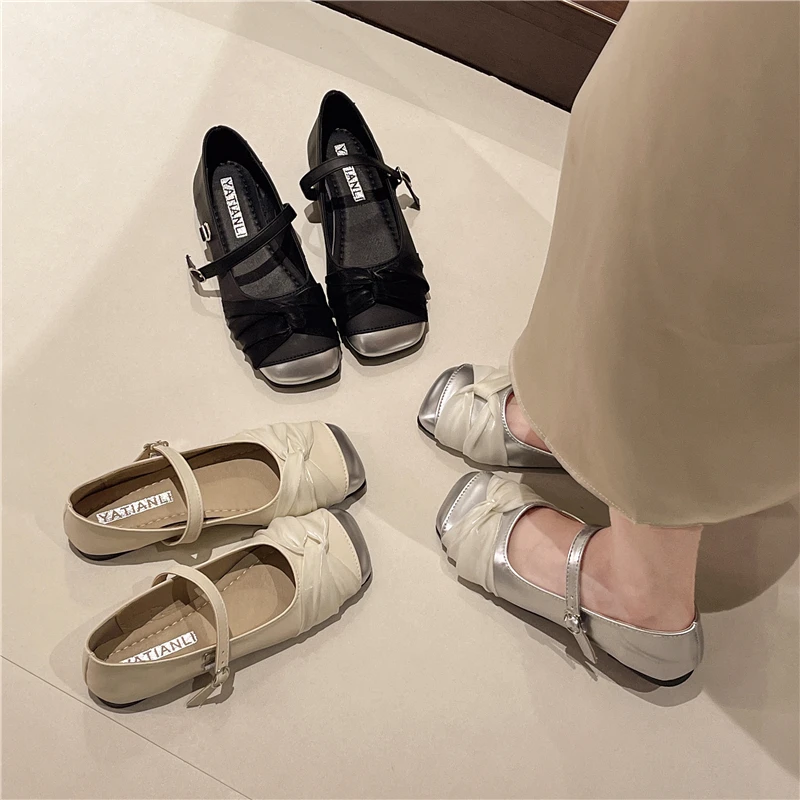 【陈陈家】玛丽珍鞋乐福鞋女春季新款仙女风粗跟千金玛丽珍女鞋平底