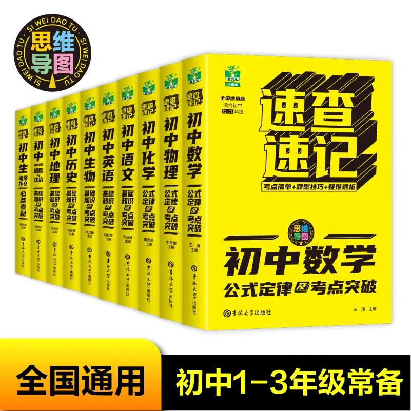 初中历史基础知识及考点突破速查速记英语数学生物化学思想与政治
