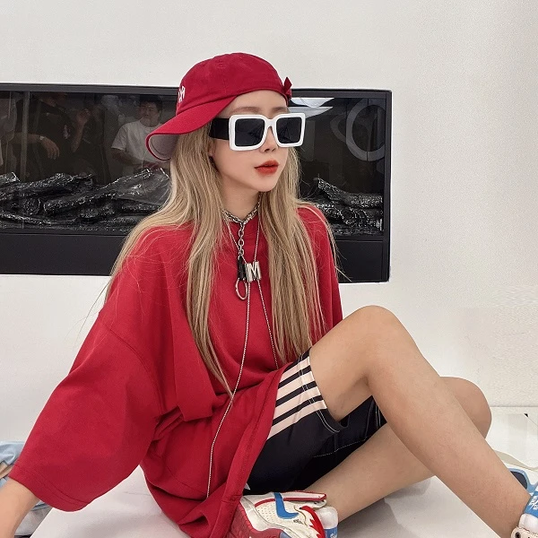 【小慧专属】纯色T恤夏季新款圆领短袖小众潮牌街拍休闲运动衣9158