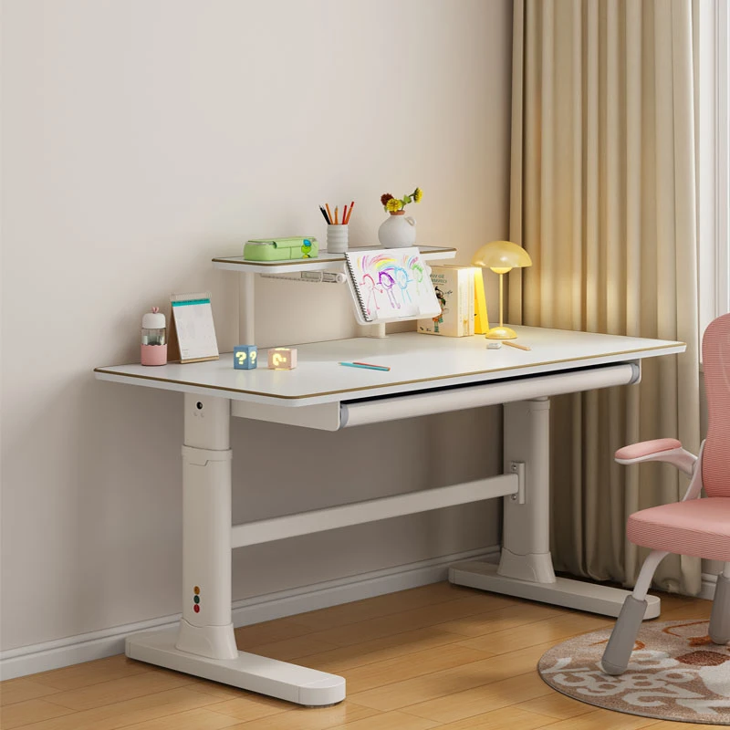 实木儿童学习桌可升降写字桌椅大白桌办公桌家用小学生书桌