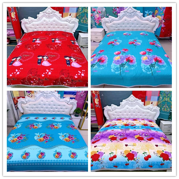 四季通用磨毛床单大尺寸绗缝三层双面夹棉加厚床盖可铺可盖大尺寸