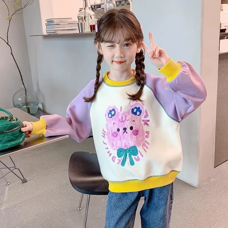 女童卫衣秋冬款2023新款洋气儿童秋装长袖小女孩卡通秋季童装上衣