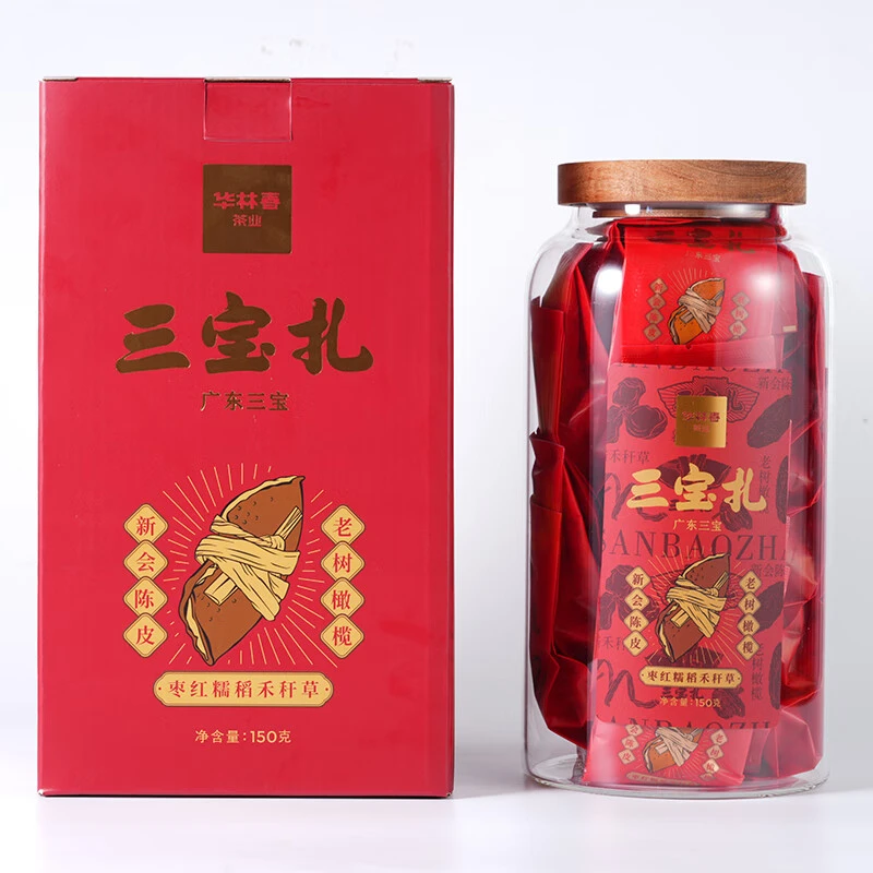 华林春【三宝扎】【新会陈皮+咸榄】聚餐饮品/煲汤广东三宝150克/盒