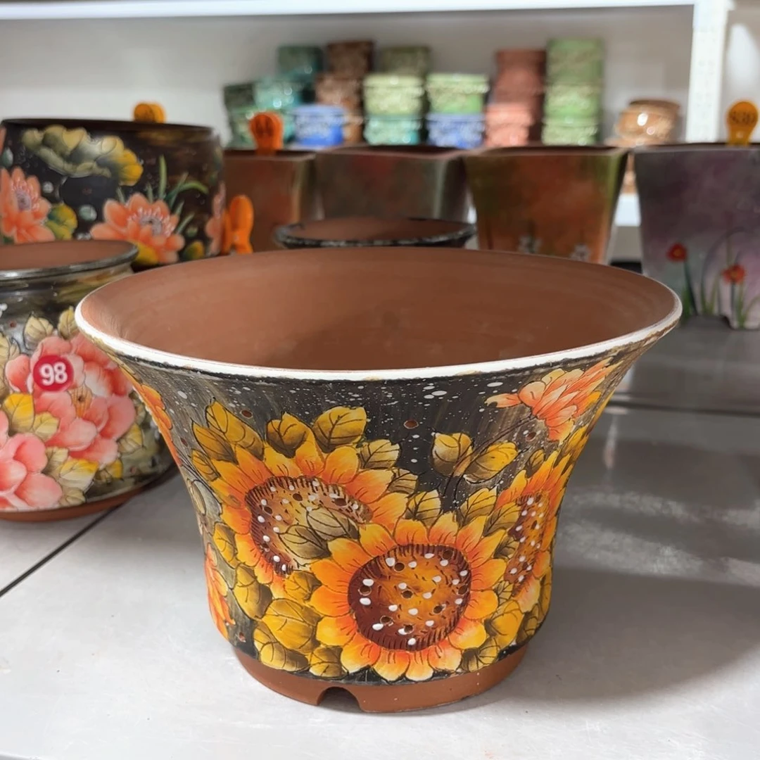 紫砂花盆手工花盆默认微瑕23/15