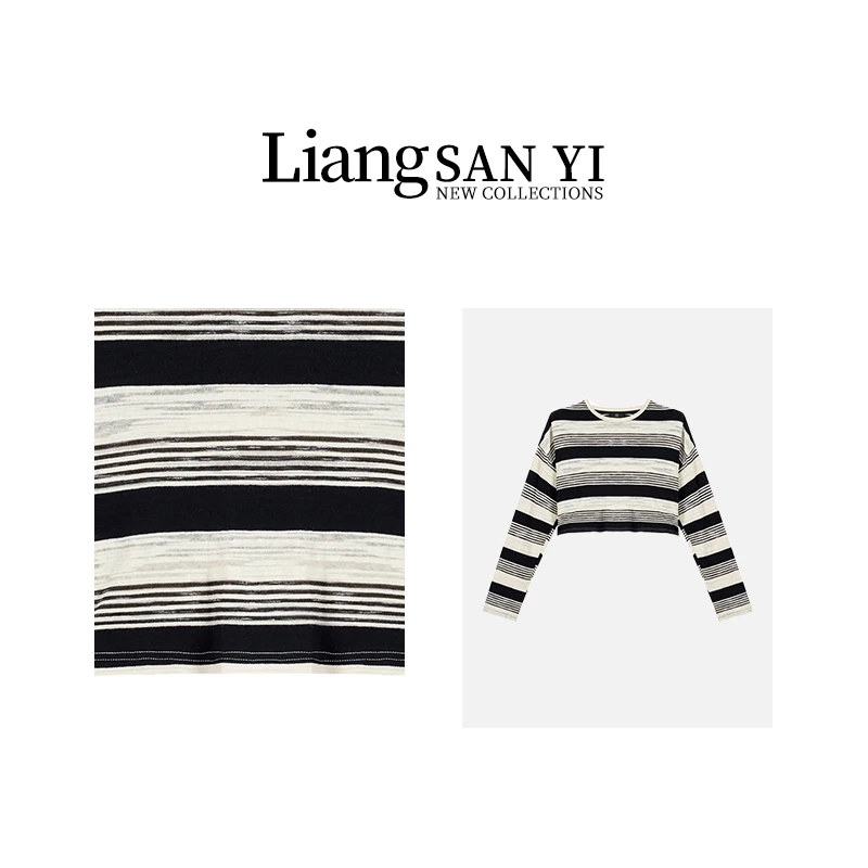 唐小泥 宽松显瘦短款长袖T恤LD24-T2-31-1