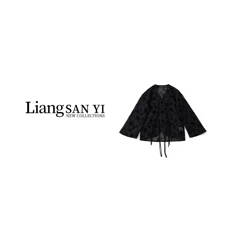 唐小泥 欧根纱盘扣衬衫YX24-T3-356-1