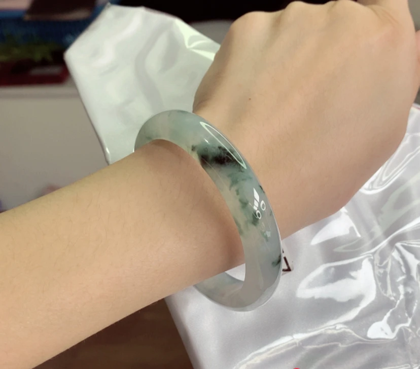 天然缅甸翡翠A货手镯正圈54/777