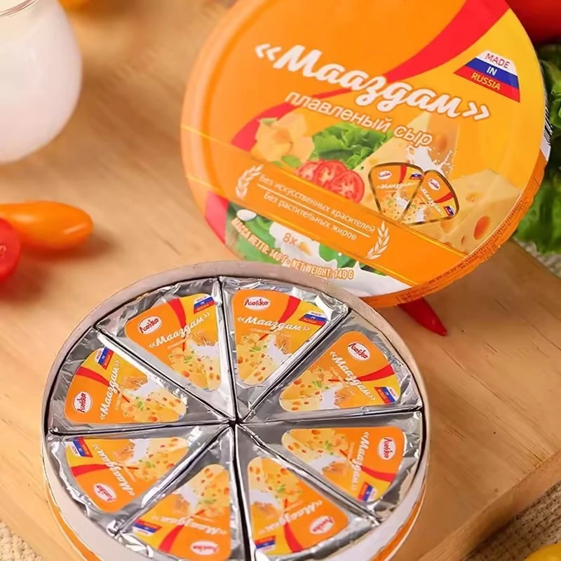 畅俄罗斯进口奶酪三角奶酪芝士酪奶香浓香高钙高蛋白140g/盒