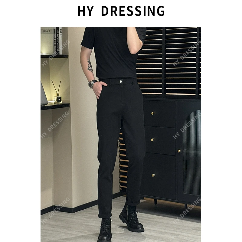 【HY穿搭】秋季时尚休闲裤男锥形易打理轻奢显瘦纯色百搭青年长裤子