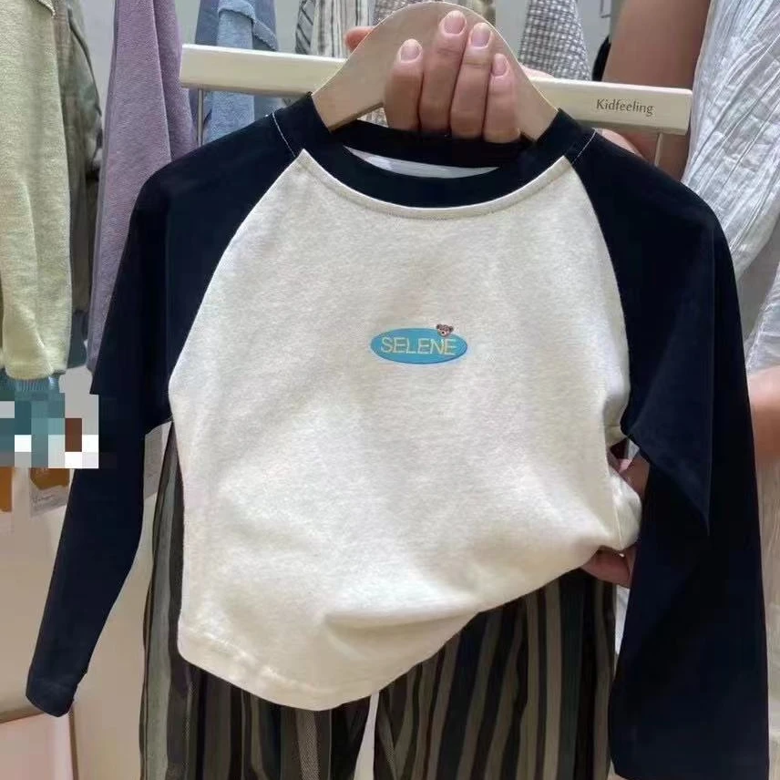 【萌宝童装】高品质童装圆领拼接女童秋款韩版打底（扣编码下单）