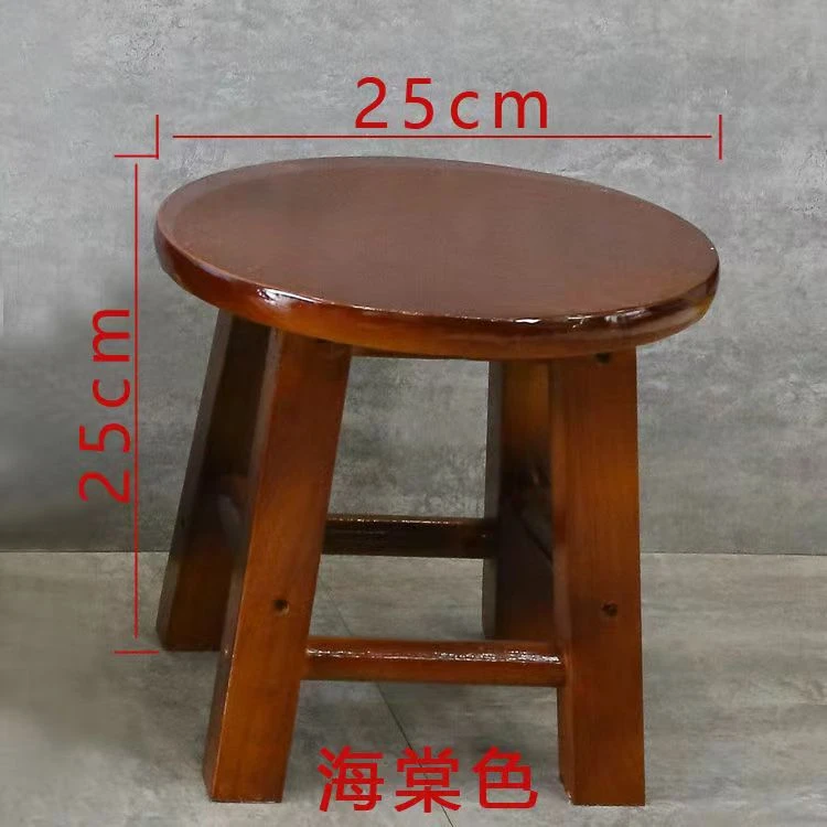 自家工厂实木家用客厅换鞋简约儿童成人手机店奶茶店前台圆凳