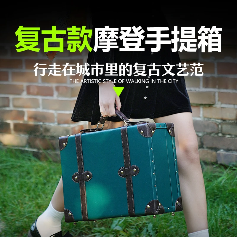 欧式复古手提箱老式皮箱旅行摄影道具储物皮箱子收纳箱杂物整理箱