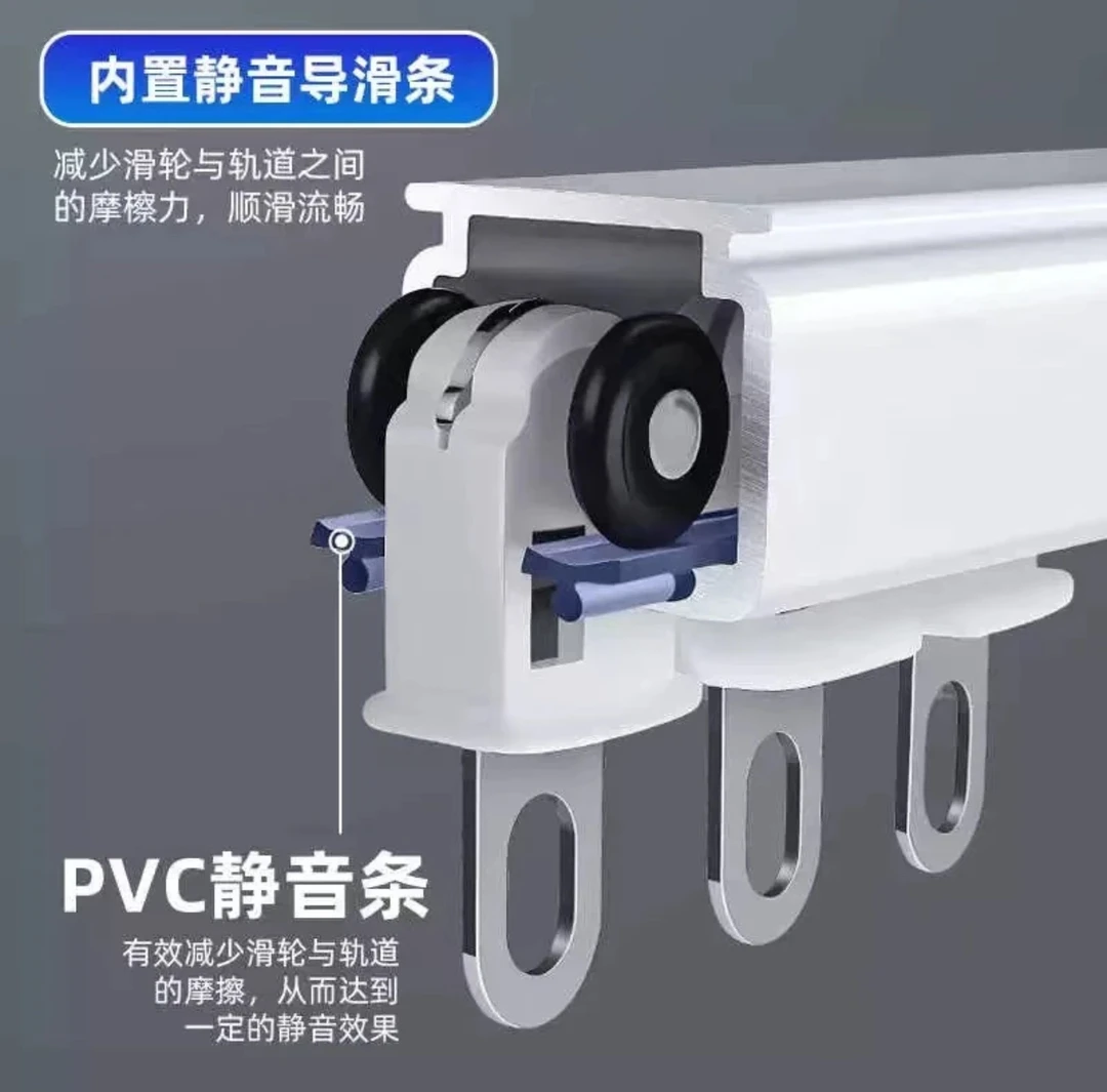 全套铝合金窗帘轨道直轨道加厚静音双轨单轨道滑轨窗帘杆阳台客厅