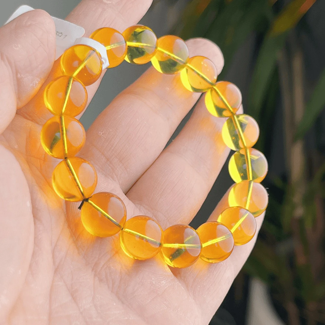 藏景阁珠宝-11+墨西哥蓝珀手串3A净水手串经典奢华精美单圈气质