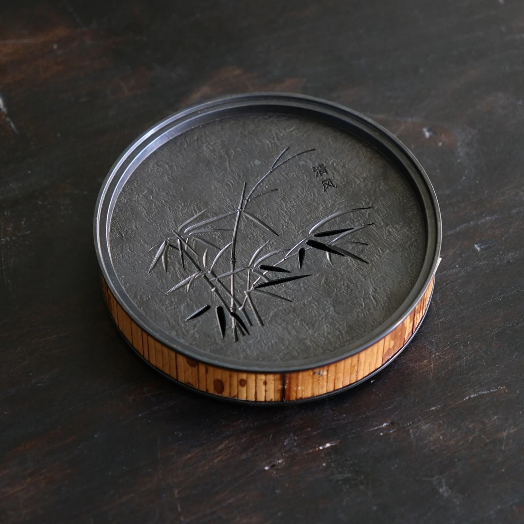 【云长】湘妃竹清风壶承（内径约12.7cm高约2.5cm）GL0050