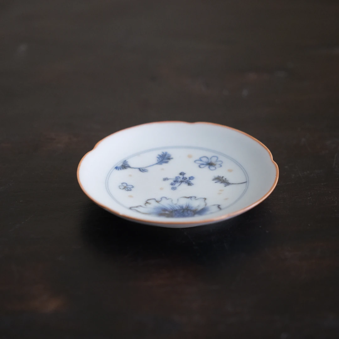 【云长】向日葵亚青花型杯碟 直径9.4cm高1.4cm（MDSP040）