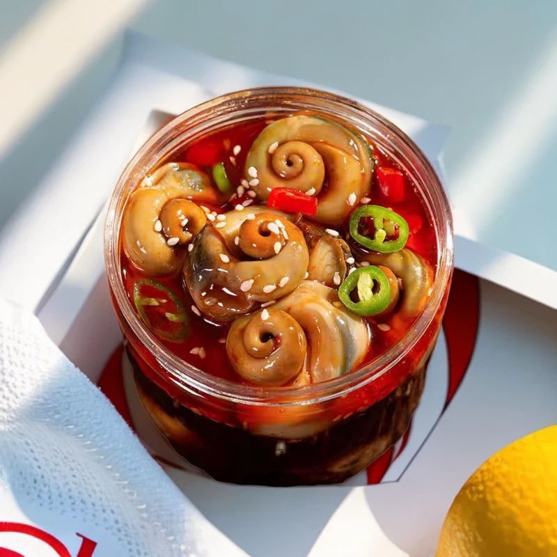 好吃零食麻辣精选开盖即食海螺肉下酒菜罐装去壳美味优质海鲜熟食