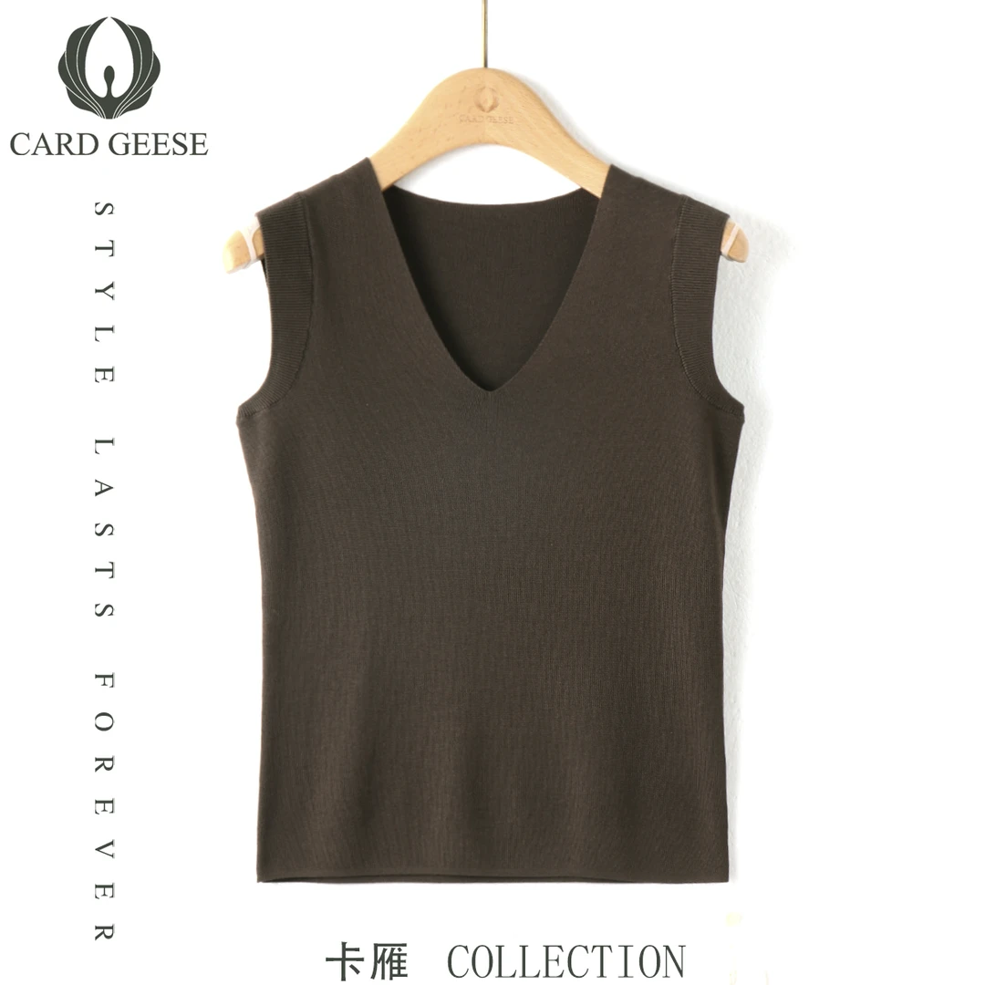 Card&Geese/卡雁百搭修身亲肤女士背心打底MYJ-25M1020-T8007-1