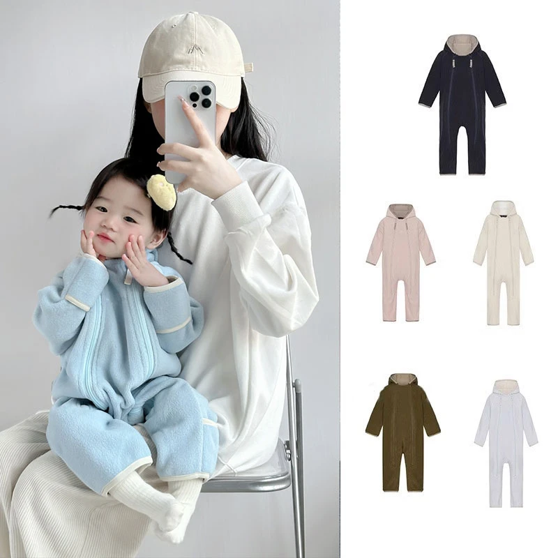 儿童连体衣双面细腻摇粒绒舒适丹麦小雨伞同款ver婴幼童外穿爬服