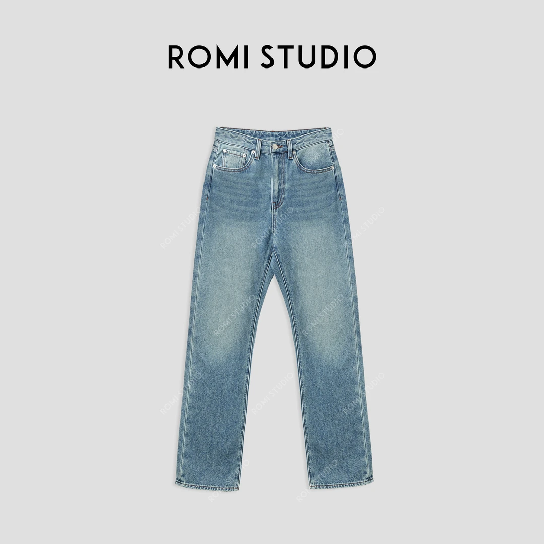 ROMI STUDIO“北欧静奢”100%棉腔调穿搭不鼓包丹麦牛仔裤23AWN1018