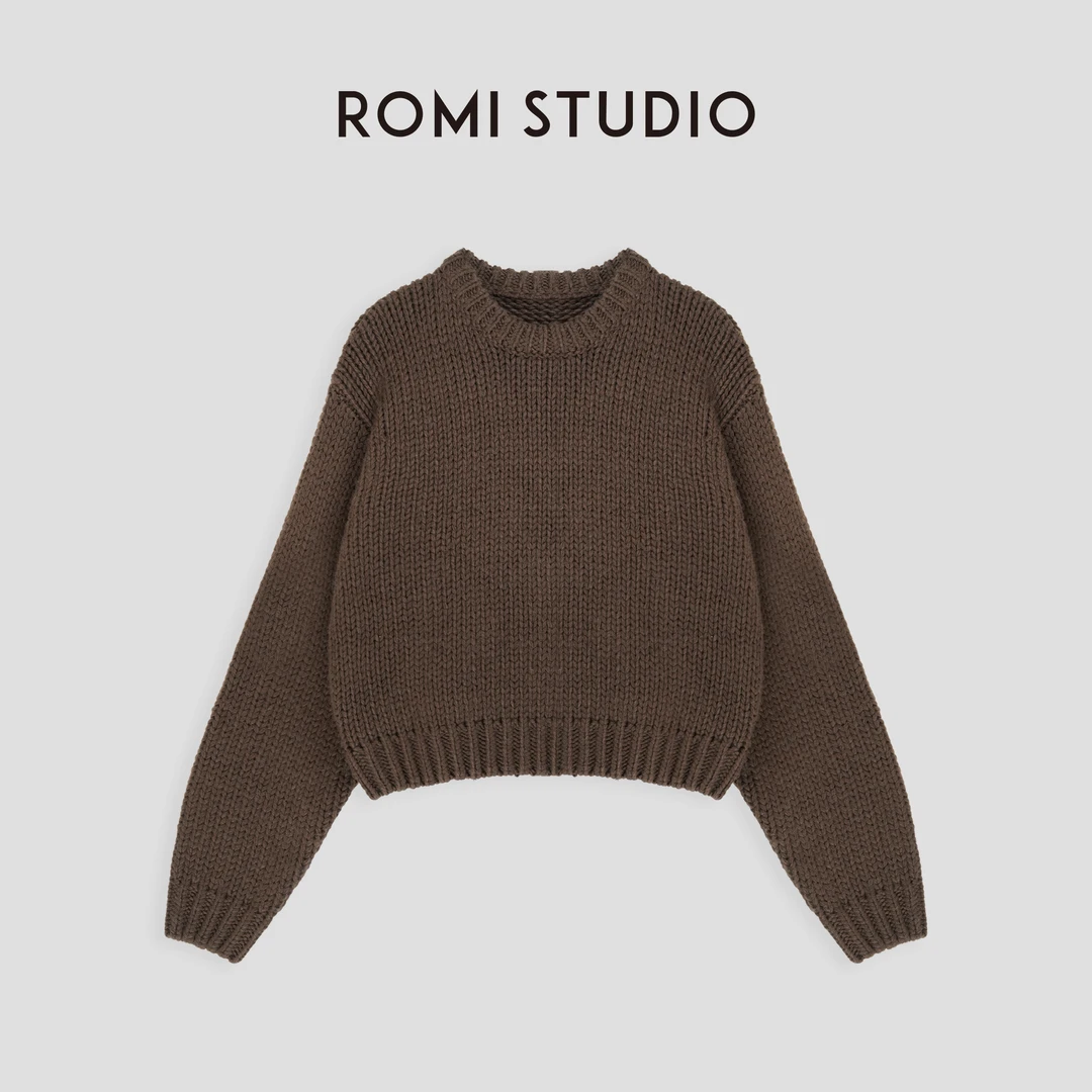 ROMI STUDIO“秋冬美拉德” 绵羊毛混纺腔调穿搭粗针织毛衣23AWM498