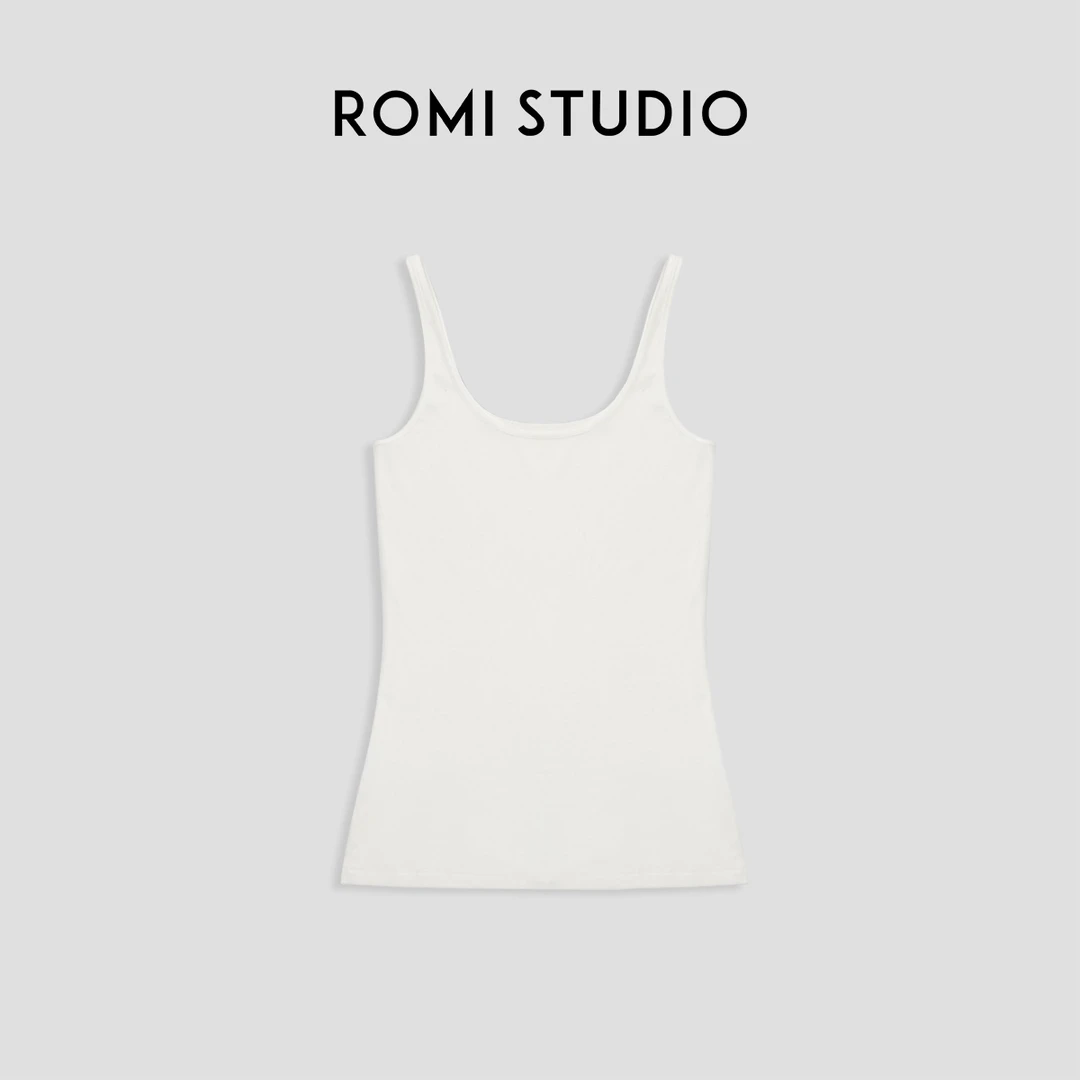 ROMI STUDIOchao百搭高品质咖色吊带修身休闲背心修身型T80112
