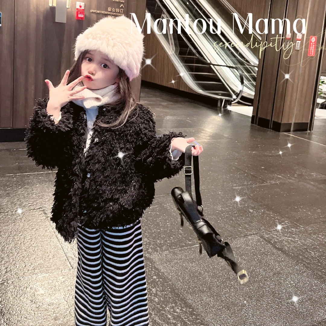 【Mt studio】【亲子·现货】小香风细闪外套冬季女童高级轻奢加绒加厚