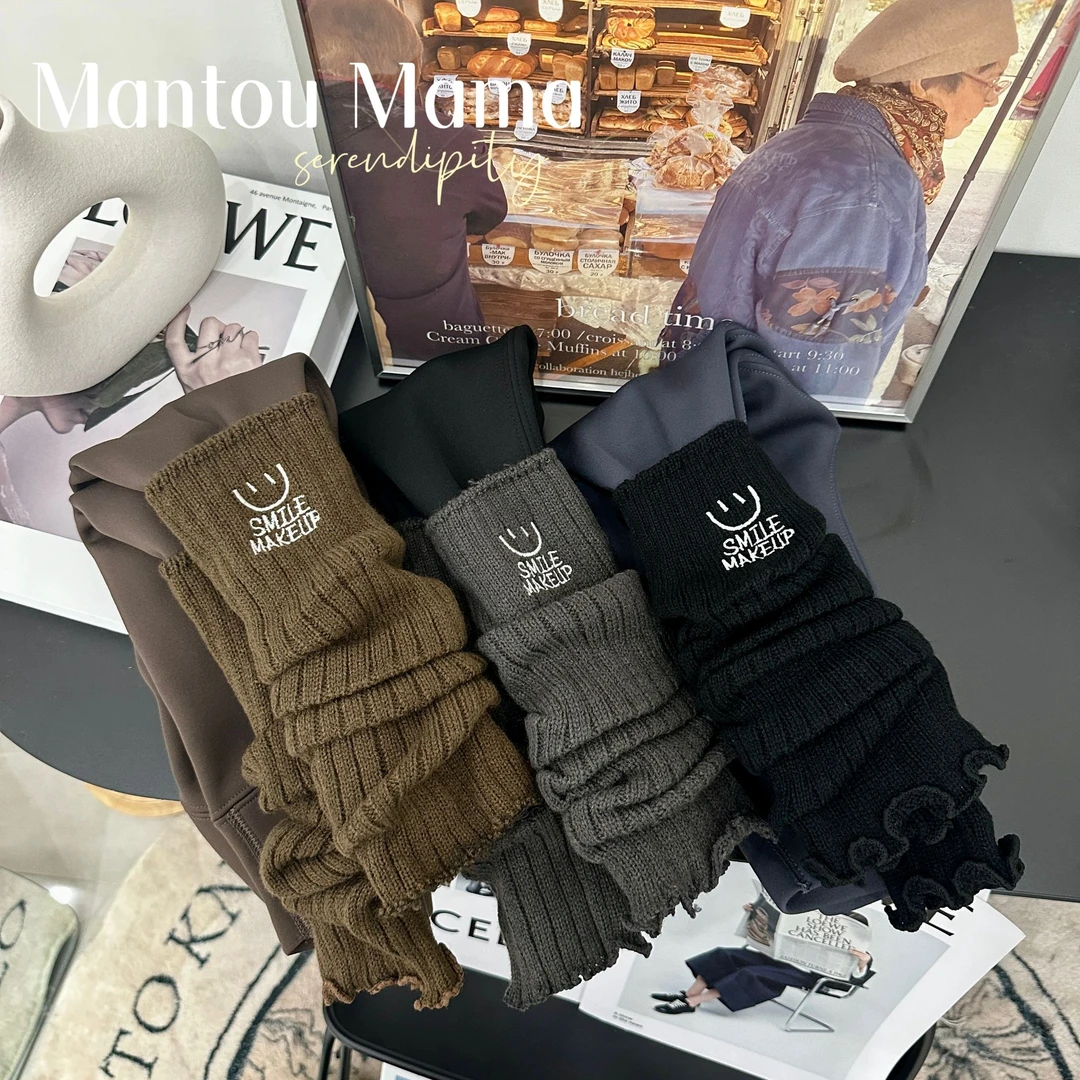 【Mt studio】【亲子·现货】笑脸拼袜打底鲨鱼裤冬季女童精致百搭柔软