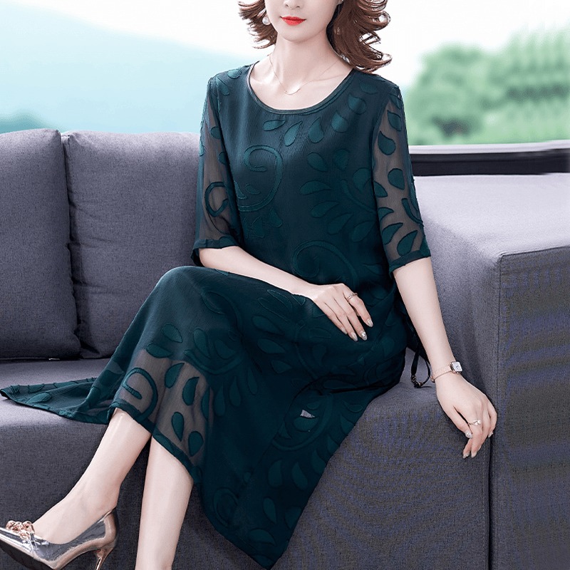 2023年新款宽松大码阔太太贵夫人中年妈妈气质裙子夏季高贵中老